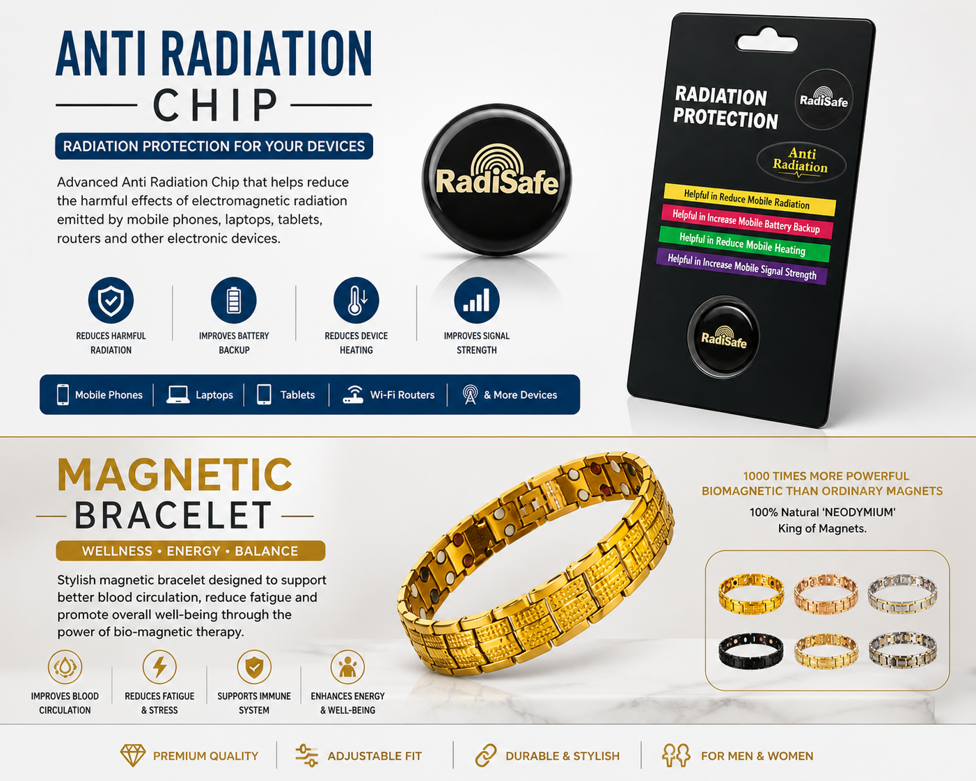 4x Anti Radiation Chip or Bracelet